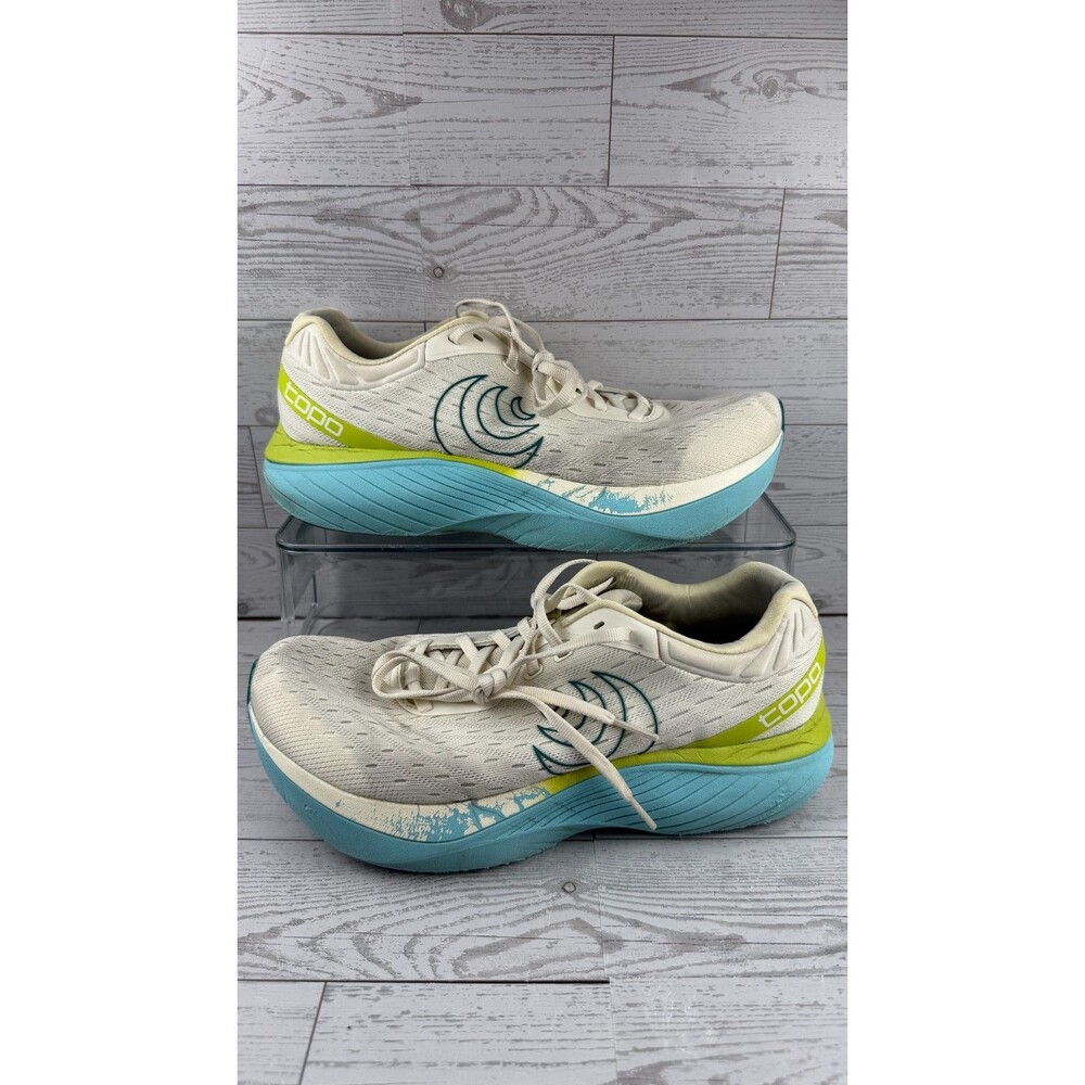 Topo Athletic Atmos White Green Teal 9D Men Sneaker Mesh Road Running Shoes #563